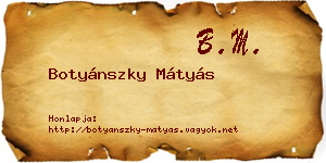 Botyánszky Mátyás névjegykártya