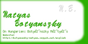 matyas botyanszky business card